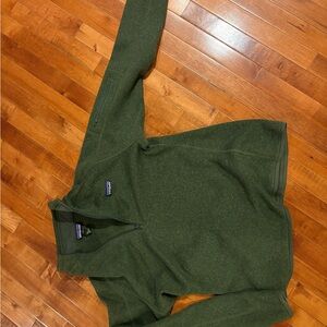 Patagonia Women’s  Olive Zip-Up Sweater Size XL